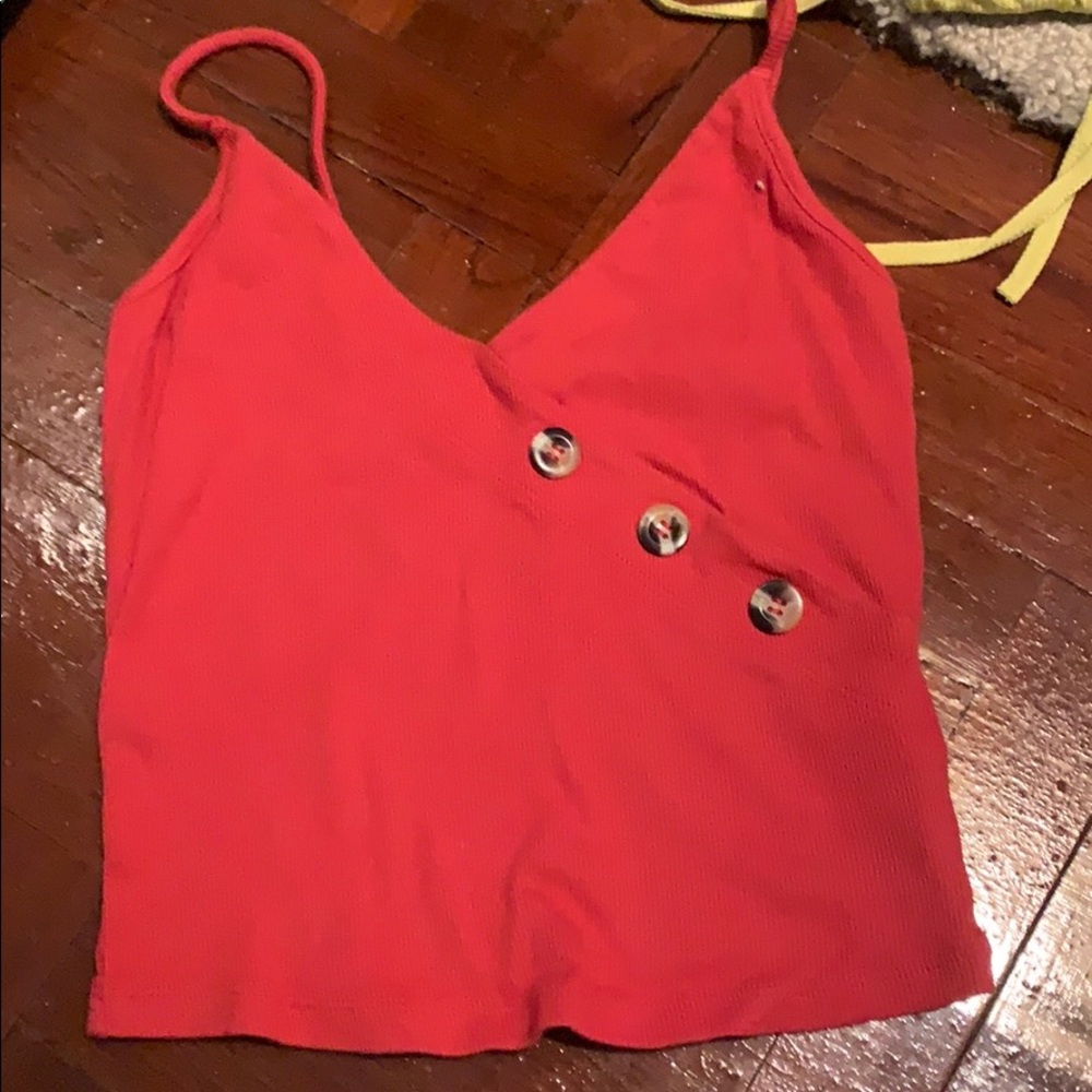 Red top w buttons